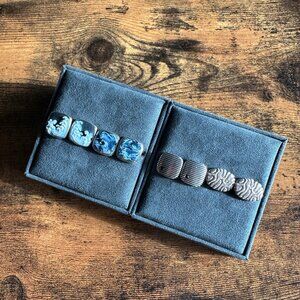 David Yurman Cufflinks Lot - 4 in Total - Agate, Pietersite, Gold, Diamond RARE